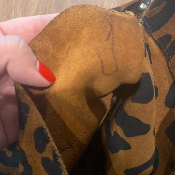 Clare V. Simple Tote in Leopard Suede (Cognac Pablo Cat) - Picture 9 of 11